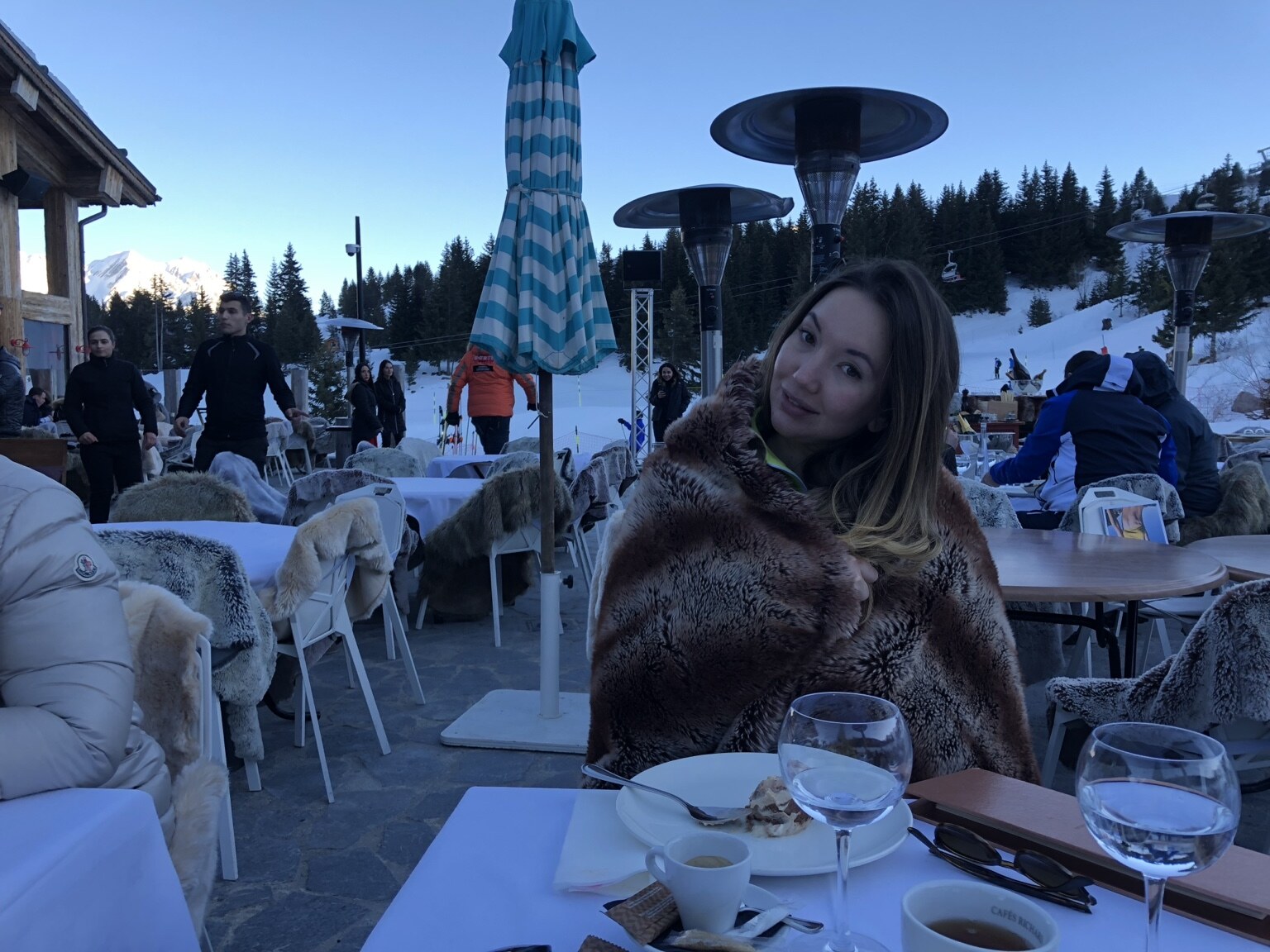 Katerina Valkova at a snowy mountain resort